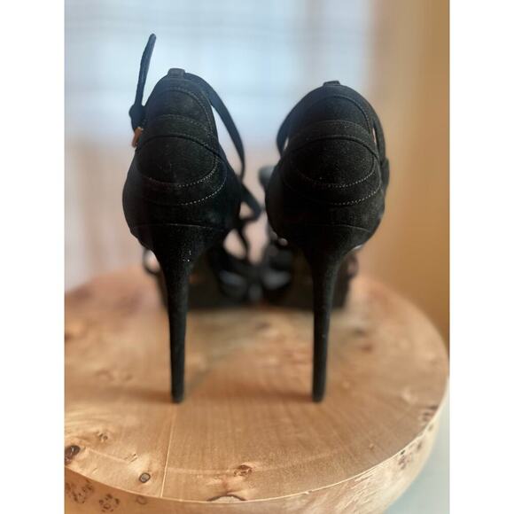 Michael Kors Black Suede Strappy Heels – Size 10M - Picture 5 of 9
